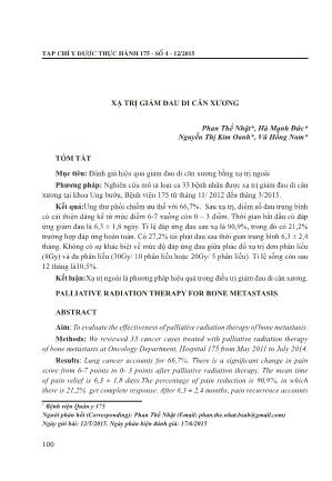 Xạ trị giảm đau di căn xương