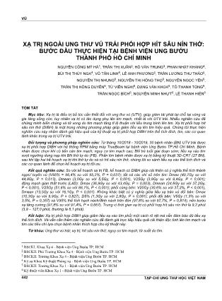Xạ trị ngoài ung thư vú trái phối hợp hít sâu nín thở: bước đầu thực hiện tại Bệnh viện Ung Bướu thành phố Hồ Chí Minh