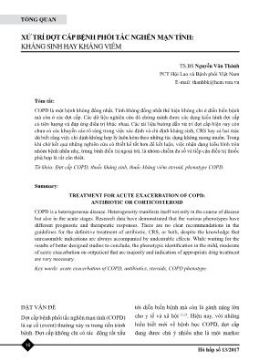 Xử trí đợt cấp bệnh phổi tắc nghẽn mạn tính: kháng sinh hay kháng viêm
