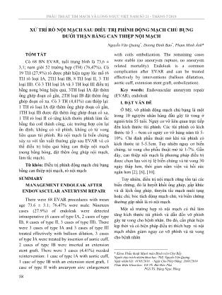 Xử trí rò nội mạch sau điều trị phình động mạch chủ bụng dưới thận bằng can thiệp nội mạch