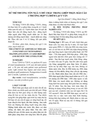 Xử trí thương tổn ngã 3 chủ chậu trong ghép thận: Báo cáo 2 trường hợp và điểm lại y văn